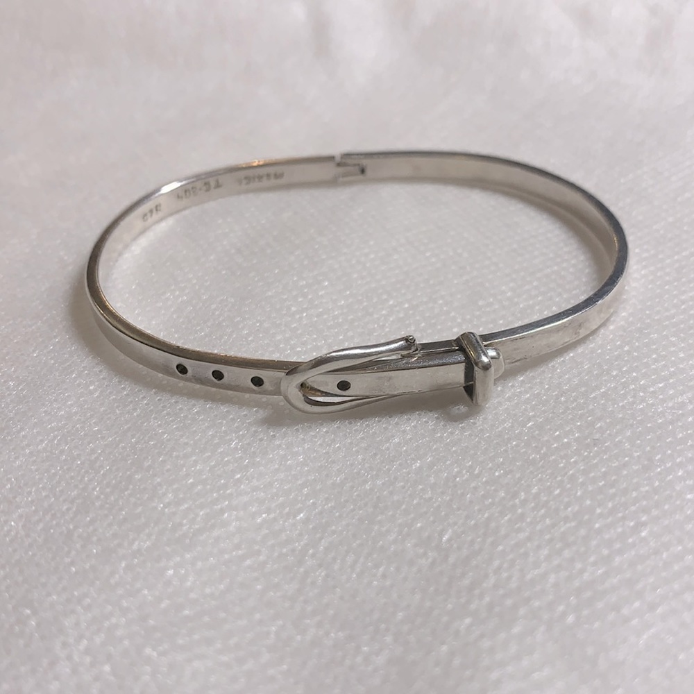 Sterling Silver Belt Bucket Bracelet